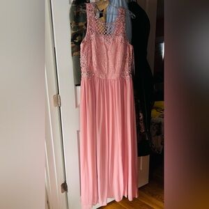 City Studio Pink Lace Maxi Dress